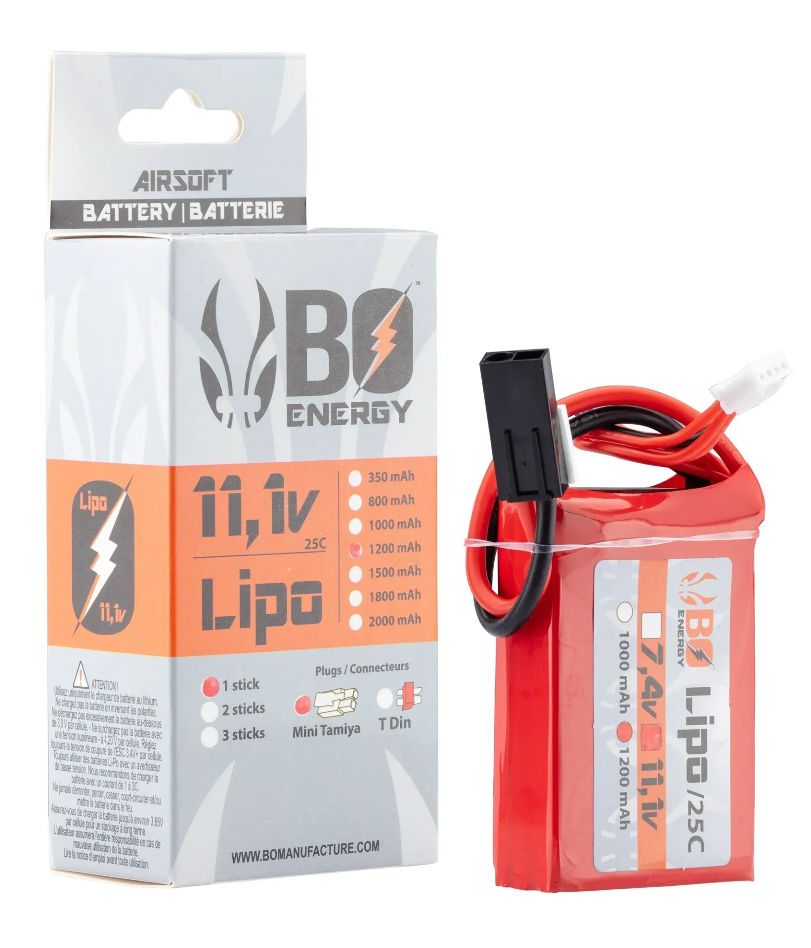 Batterie Lipo 3S 11.1V 1200mAh 25C